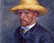 文森特威廉梵高 - 戴草帽的自画像